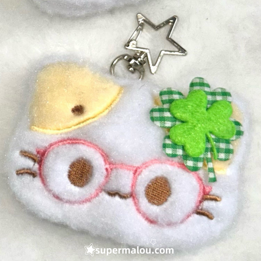Cotton Cat Clover Keychain Bag Pendant