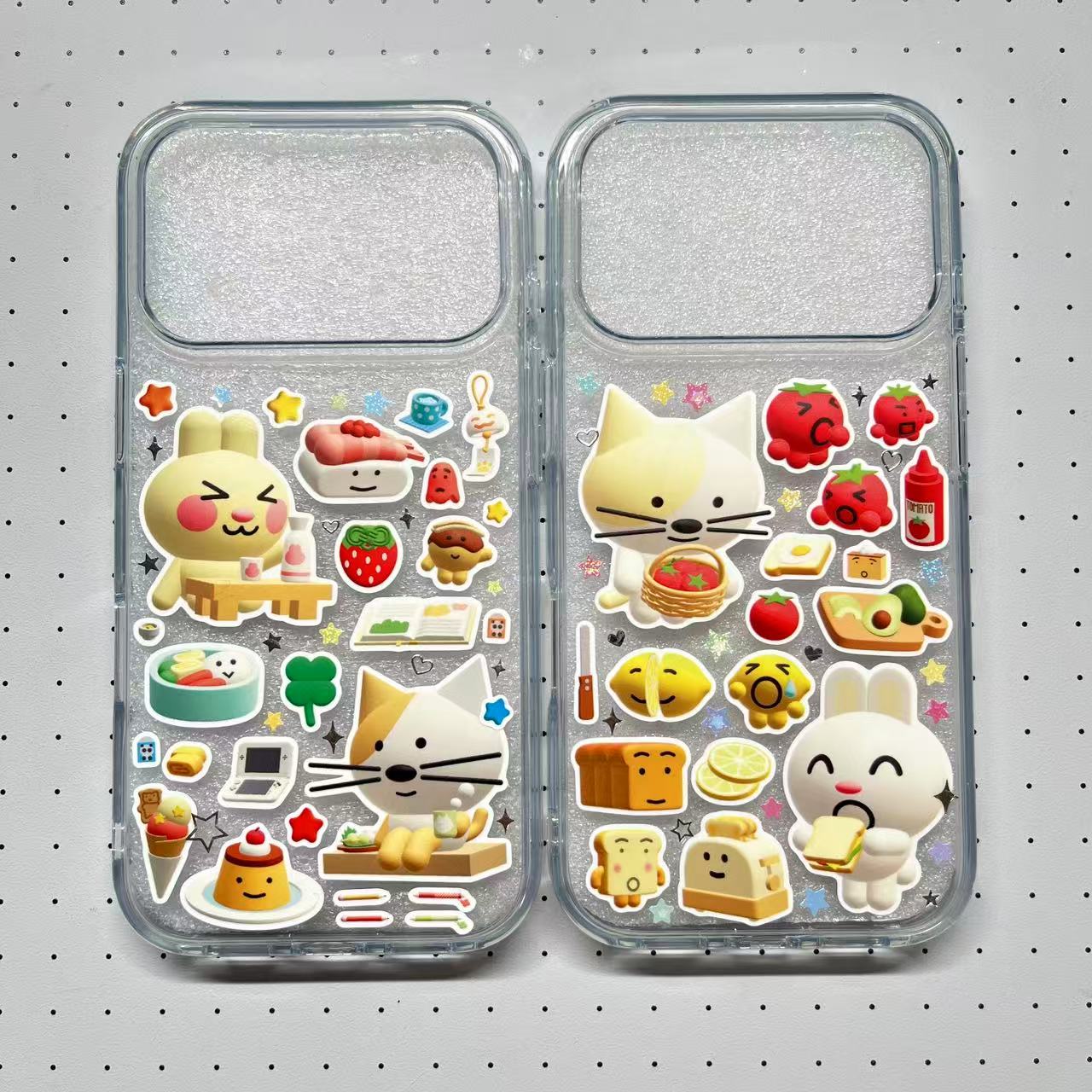 Cute And Adorable Animals Handmade Sticker Phone Case (Resin Version)