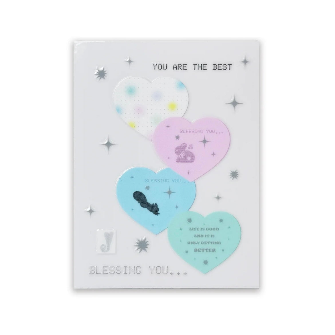 Cute Bunny Heart Crystal Transfer Stickers
