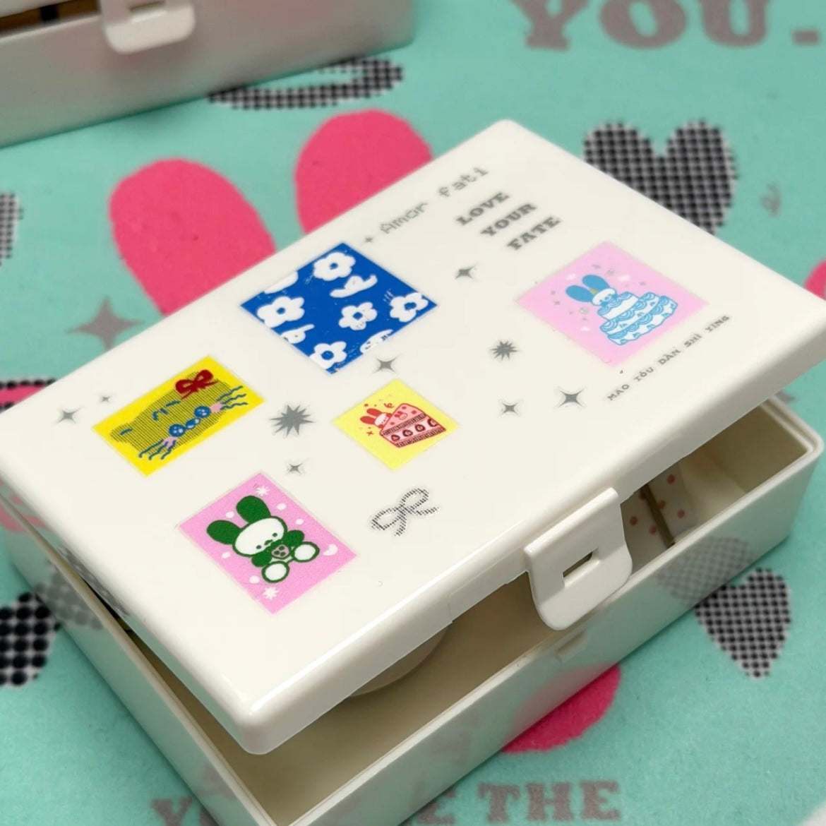 Cute Bunny Heart Crystal Transfer Stickers