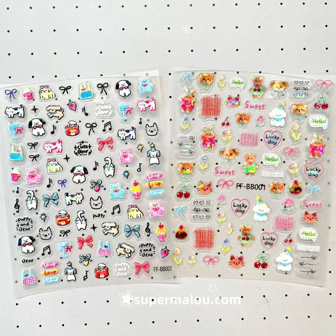 Mini Cute Cartoon Graffiti 3D Teddy Bear Puppy Sticker