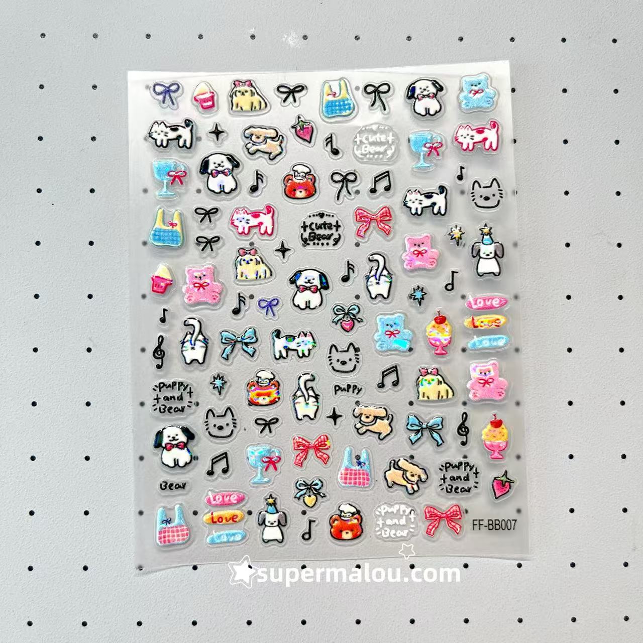 Mini Cute Cartoon Graffiti 3D Teddy Bear Puppy Sticker