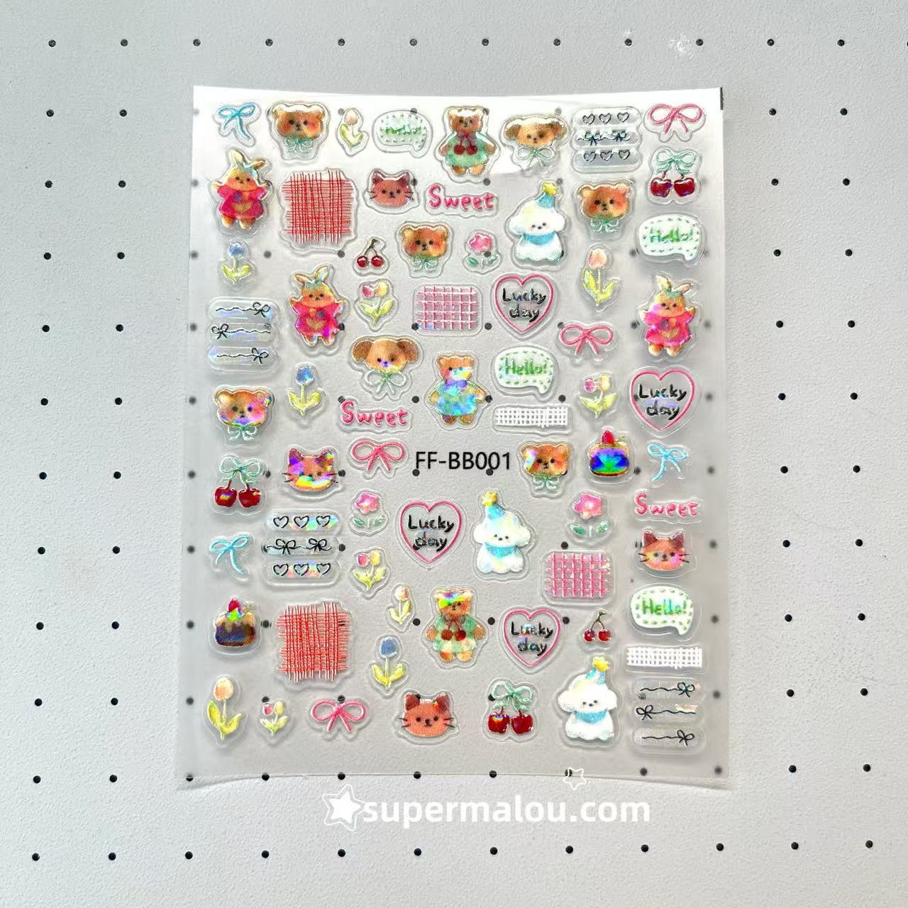 Mini Cute Cartoon Graffiti 3D Teddy Bear Puppy Sticker