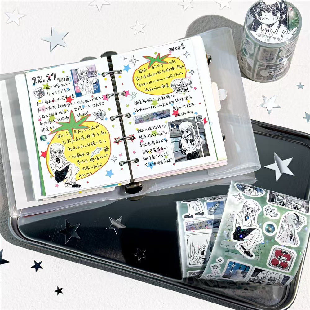 Cute Dream Core Graffiti Sparkling Sand Sticker Roll