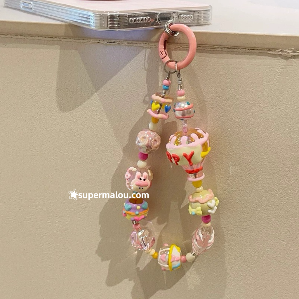 Cute Hot Air Balloon Beaded Phone Chain