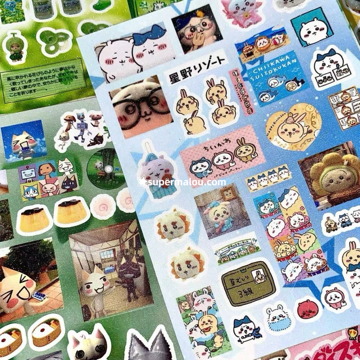 Cute Laser Retro Japanese Chiikawa Kitty Toro Stickers Set of 9