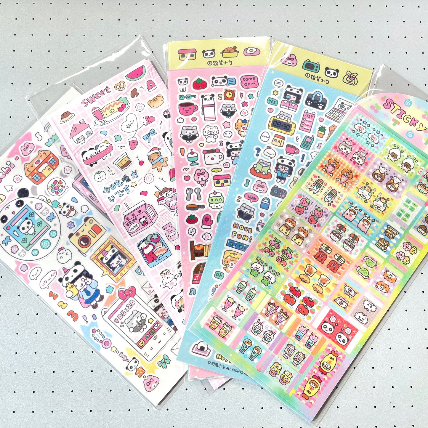 Cute Panda Deco Sticker Sheet