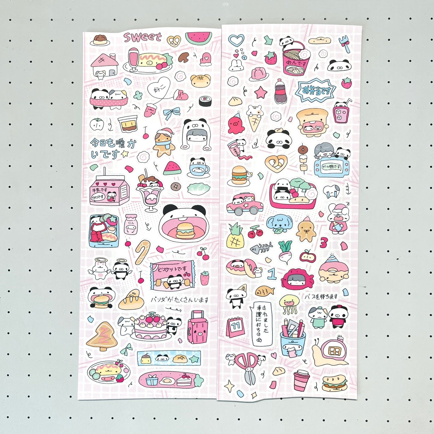 Cute Panda Deco Sticker Sheet