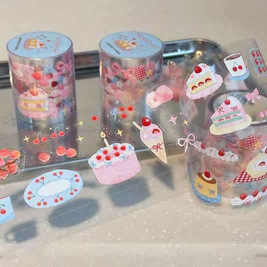 5M Cute Peach Pink Ice Cream Sticker Roll