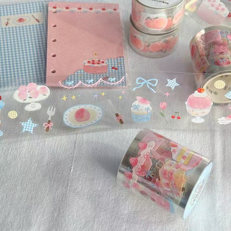5M Cute Peach Pink Ice Cream Sticker Roll