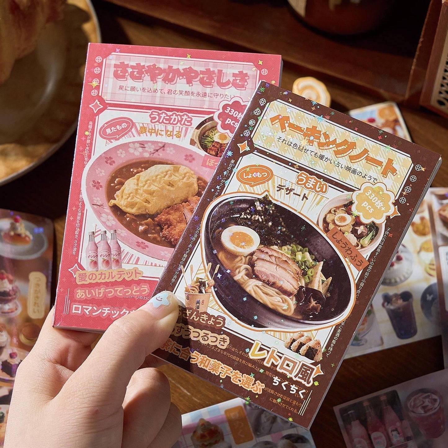 30Pages Cute Retro Food Japanese Sticker Book Set Of 2