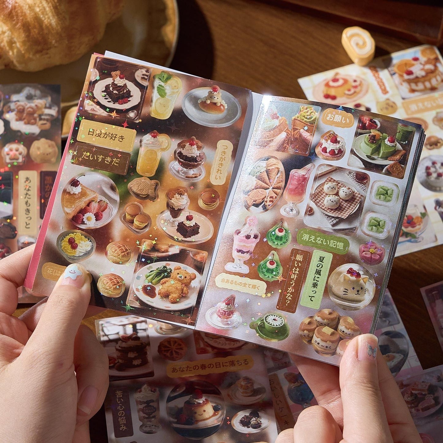 30Pages Cute Retro Food Japanese Sticker Book Set Of 2
