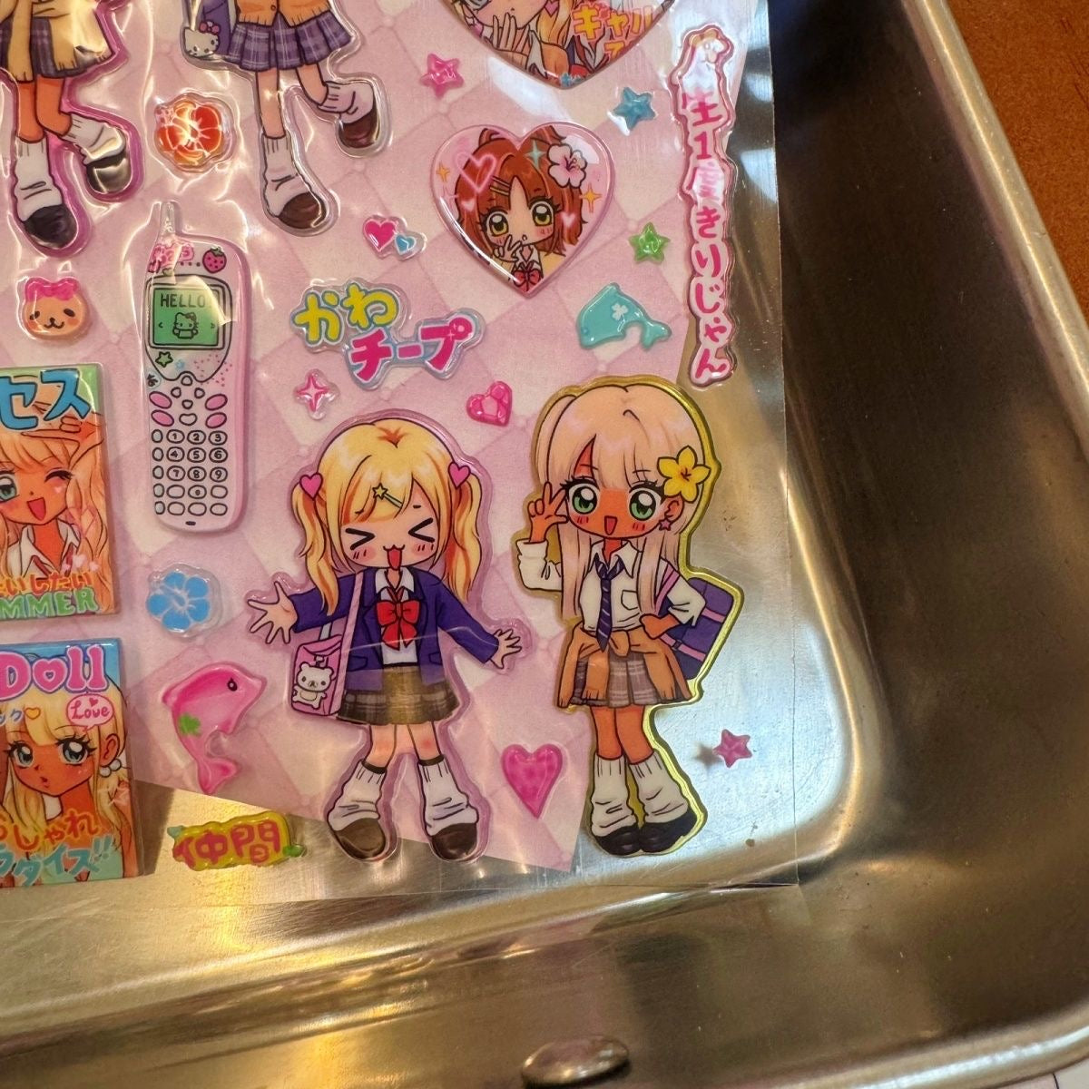 Cute Showa JK Hot Girl  3D Stickers
