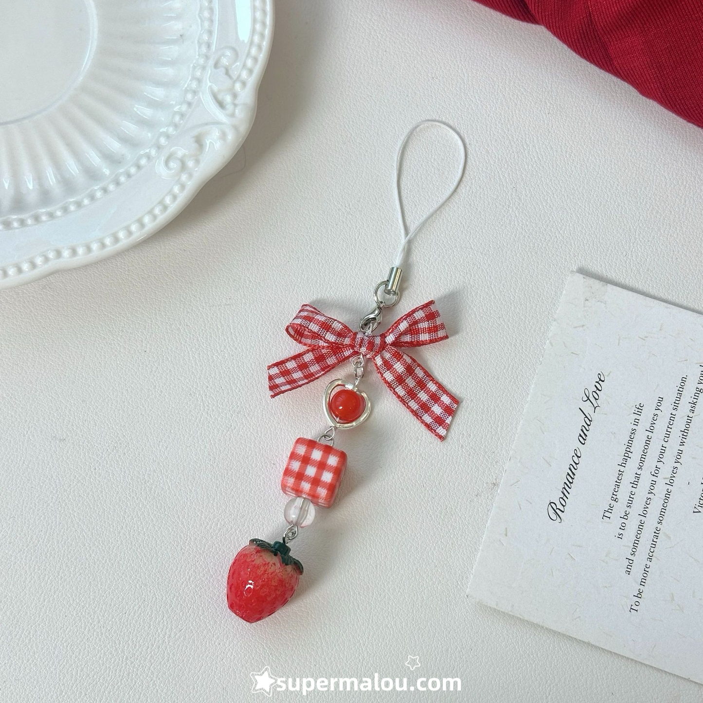 Cute Strawberry Bow Tomato Star Phone Chain Keychain