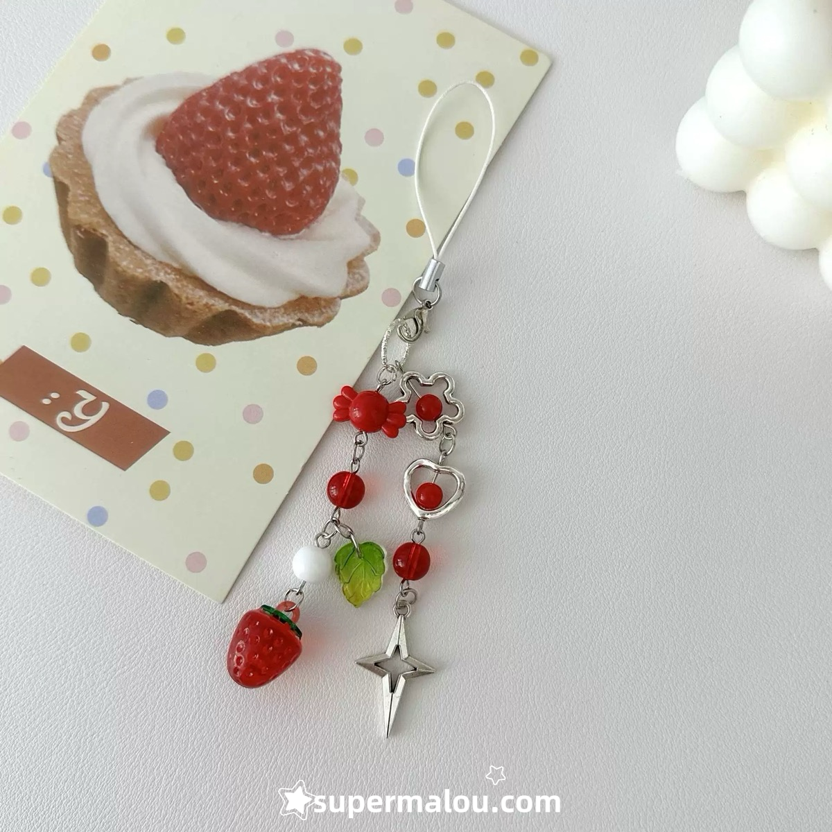 Cute Strawberry Bow Tomato Star Phone Chain Keychain