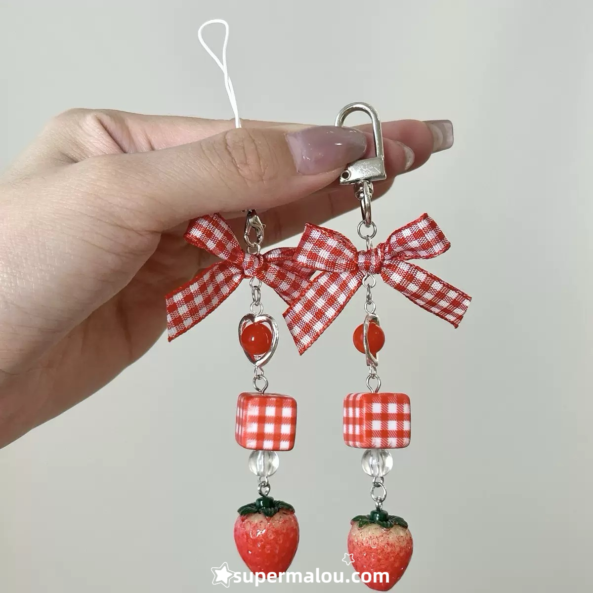 Cute Strawberry Bow Tomato Star Phone Chain Keychain