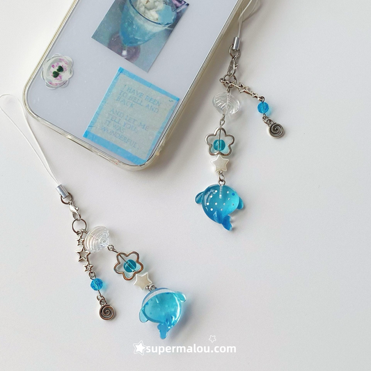 Cute Wave Point Shark Pendant Phone Chain