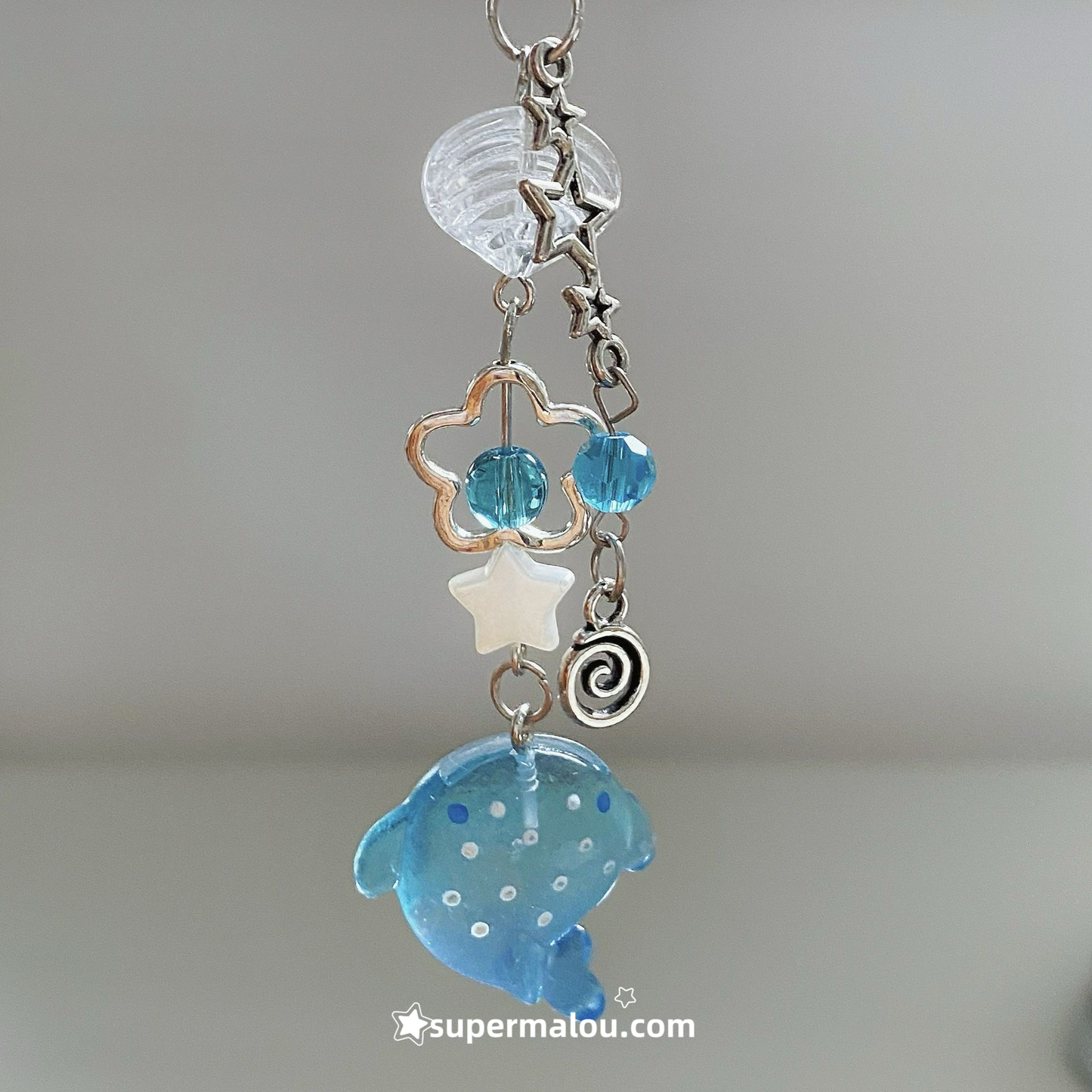 Cute Wave Point Shark Pendant Phone Chain