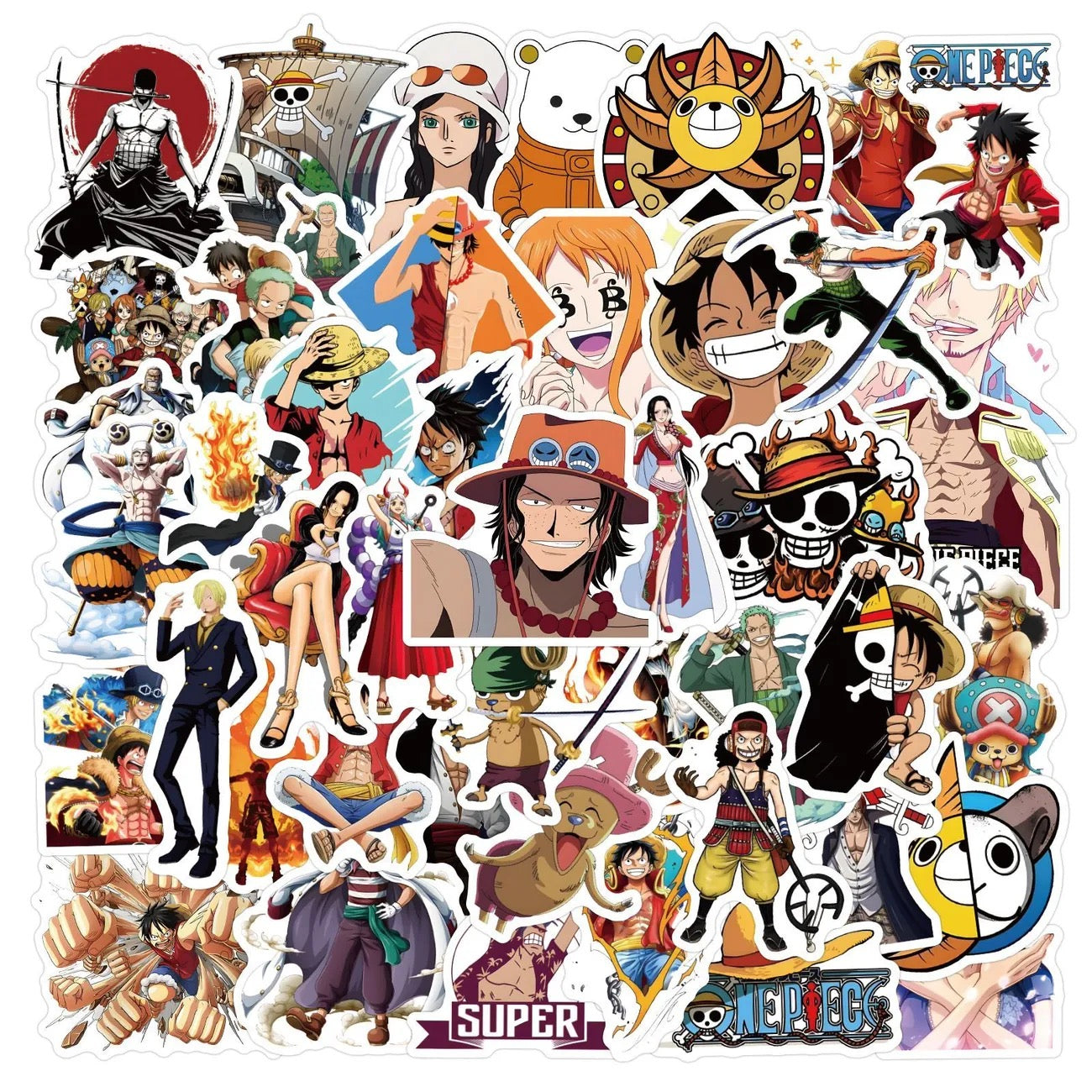 50Pcs One Piece Stickers