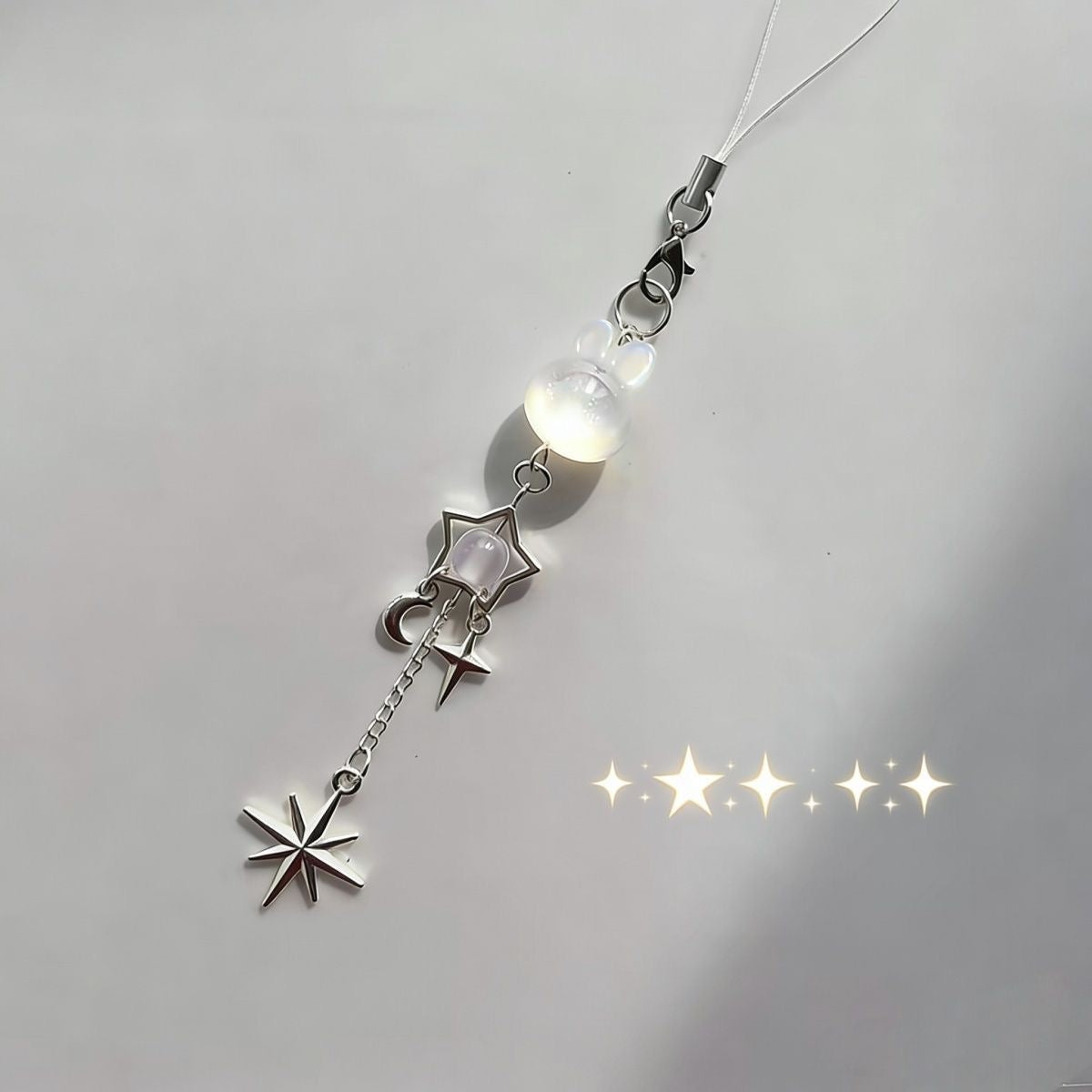 Translucent bunny phone chain