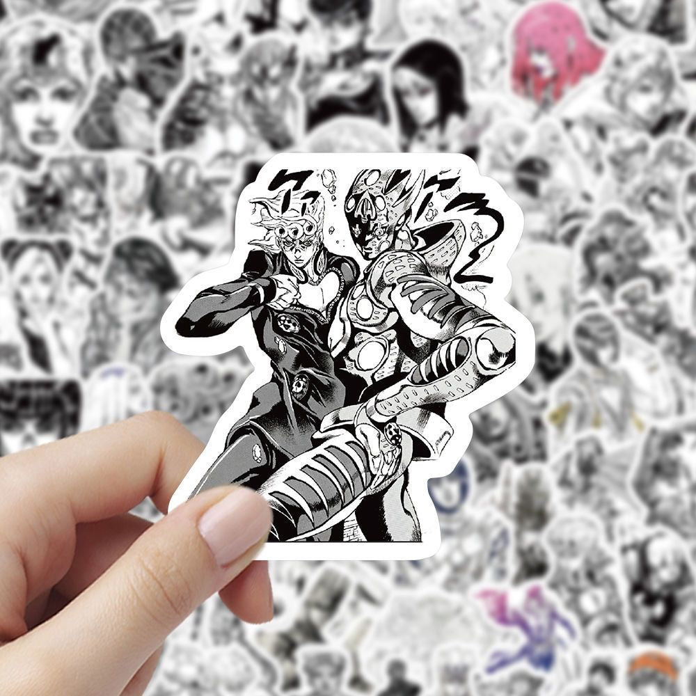 100Pcs Jojo's Bizarre Adventure Black And White Stickers B