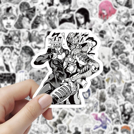 100Pcs Jojo's Bizarre Adventure Black And White Stickers B