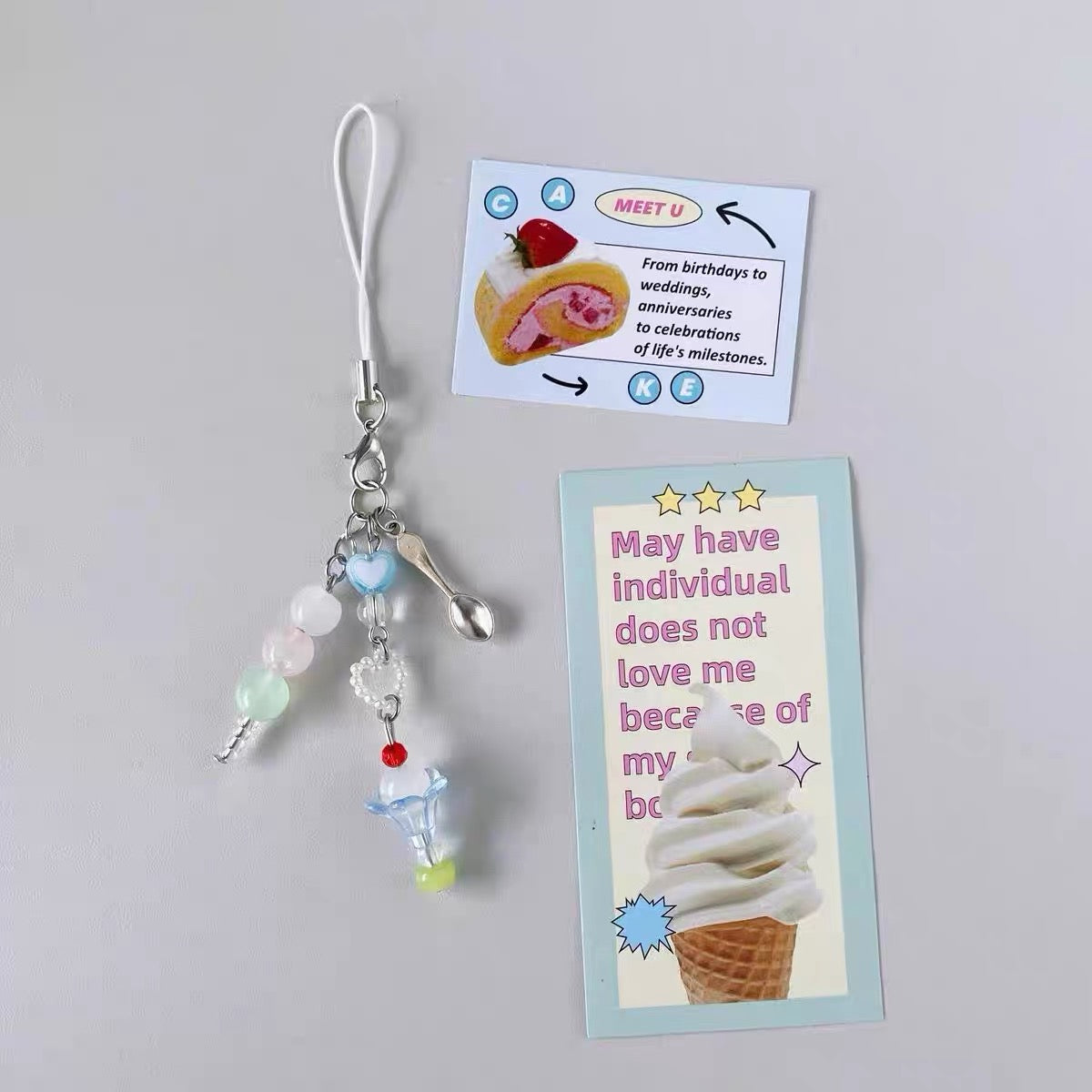 Dessert Soda Ice Cream Phone Chain
