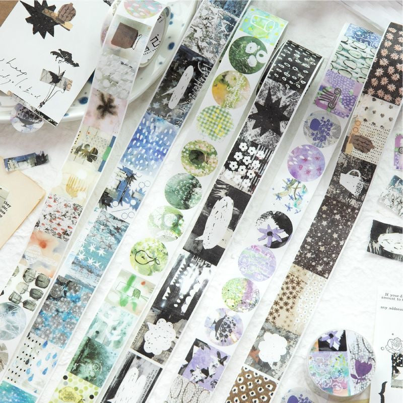 Disordered Collage Series Retro Sticker Roll