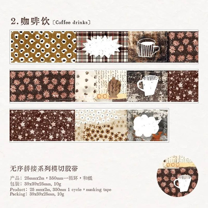 Disordered Collage Series Retro Sticker Roll