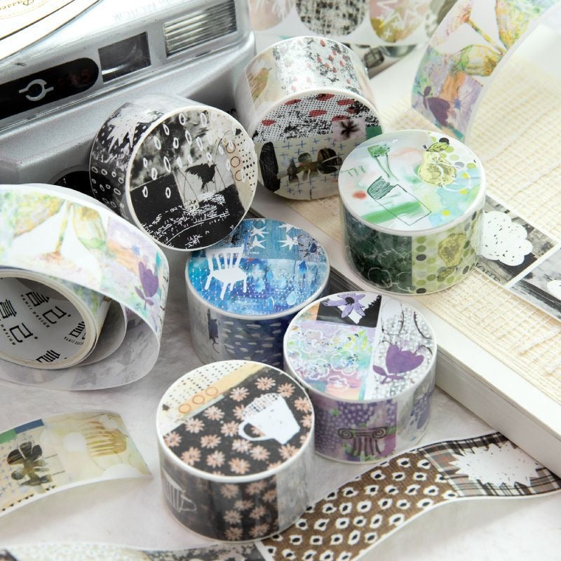 Disordered Collage Series Retro Sticker Roll