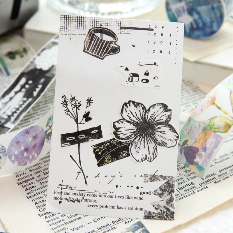 Disordered Collage Series Retro Sticker Roll