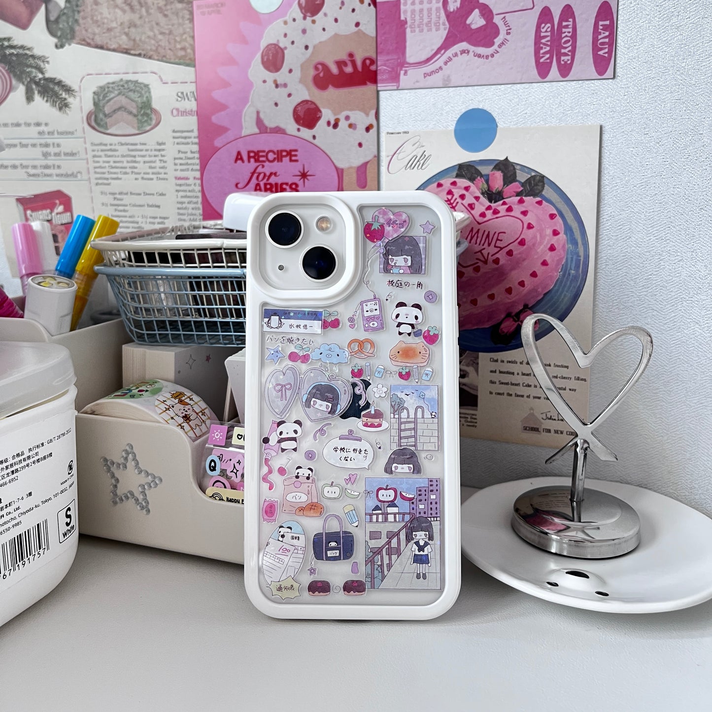 JK Hight School Girl Handmade Dispensing Sticker Phone Case