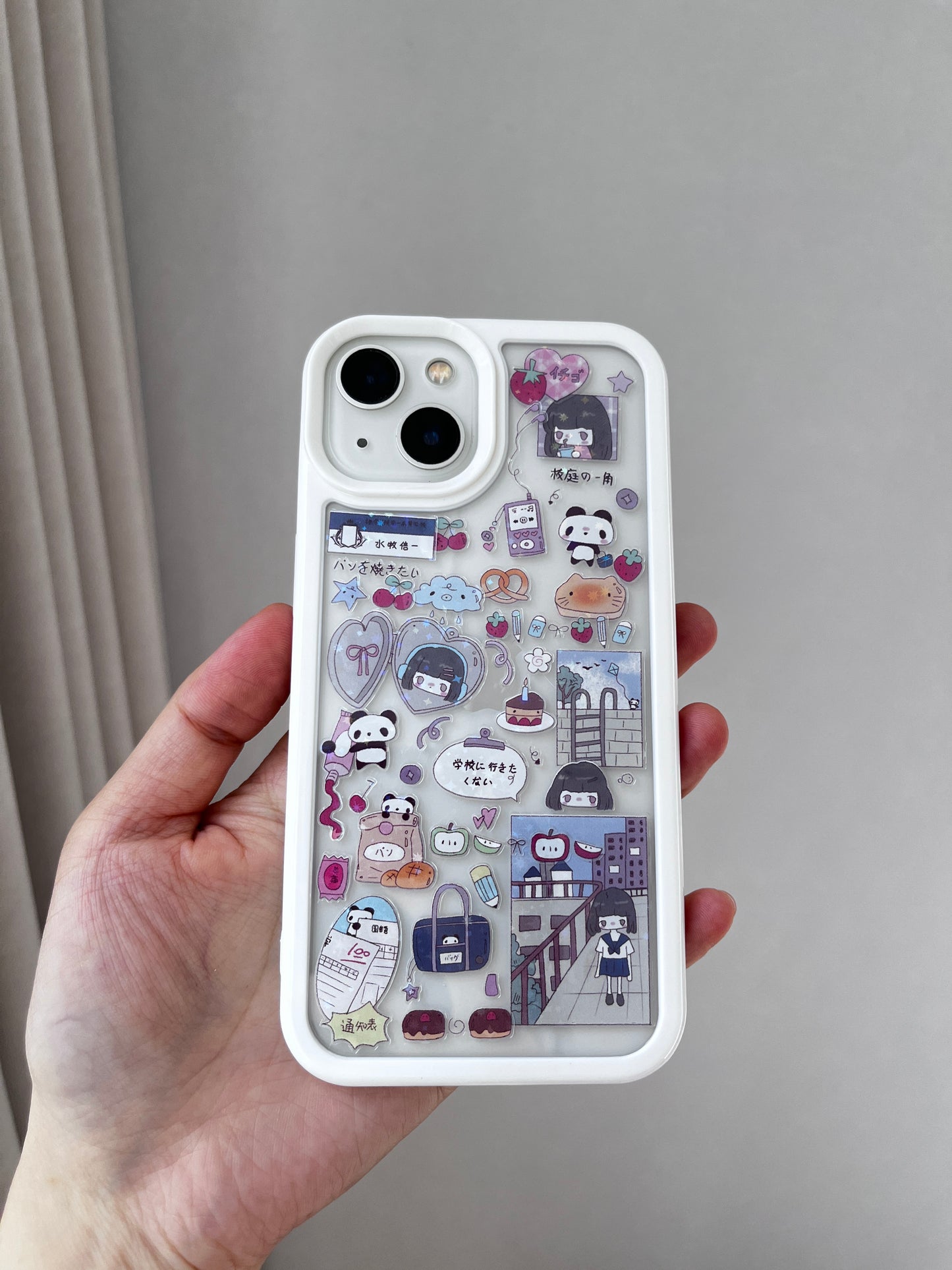 JK Hight School Girl Handmade Dispensing Sticker Phone Case