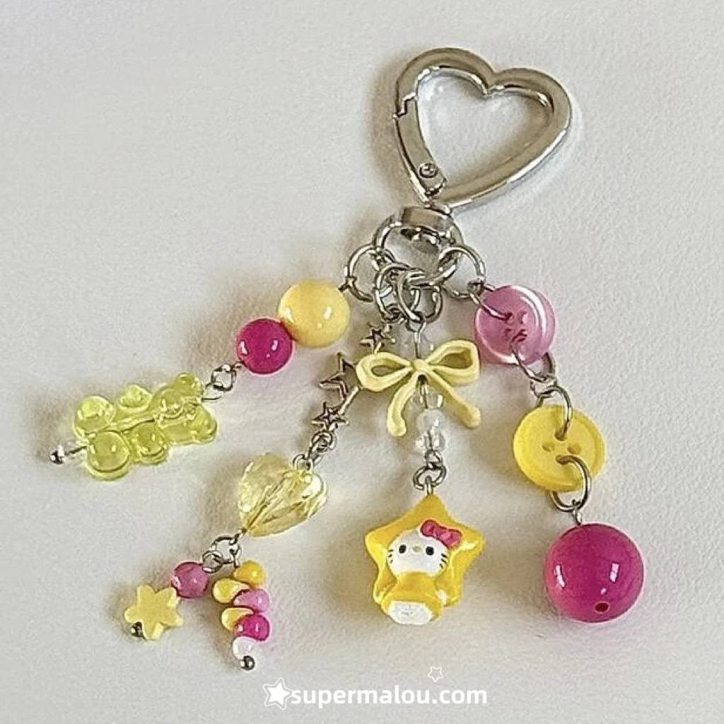 Dopamine Colorful DIY Bead Phone Chain Keychain