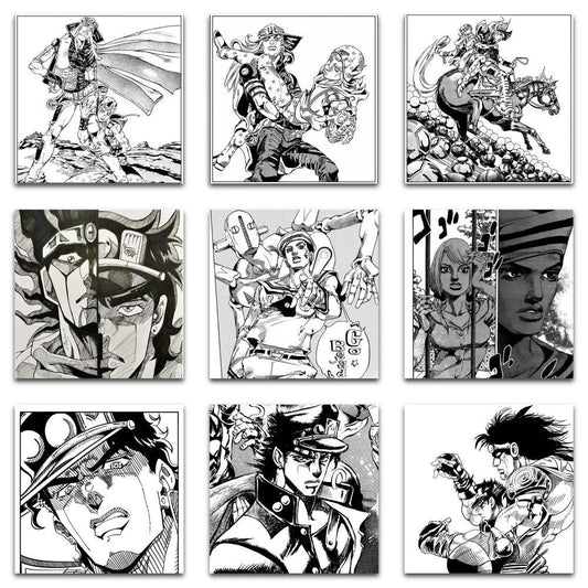 59Pcs Jojo's Bizarre Adventure Black And White Stickers A
