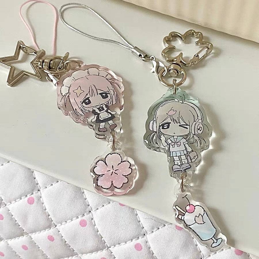 Sakura Angle Phone Chain Keychain