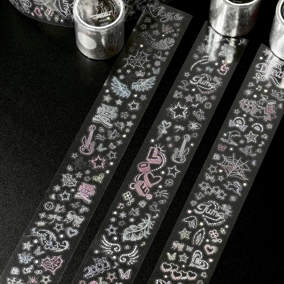 1M Mini Imitation Rhinestone Y2K Millennium Transparent Sticker Roll