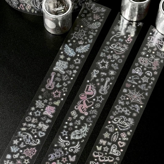 1M Mini Imitation Rhinestone Y2K Millennium Transparent Sticker Roll