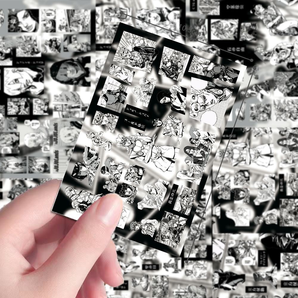 8 Sheets ‌JoJo's Bizarre Adventure Black And White Stickers