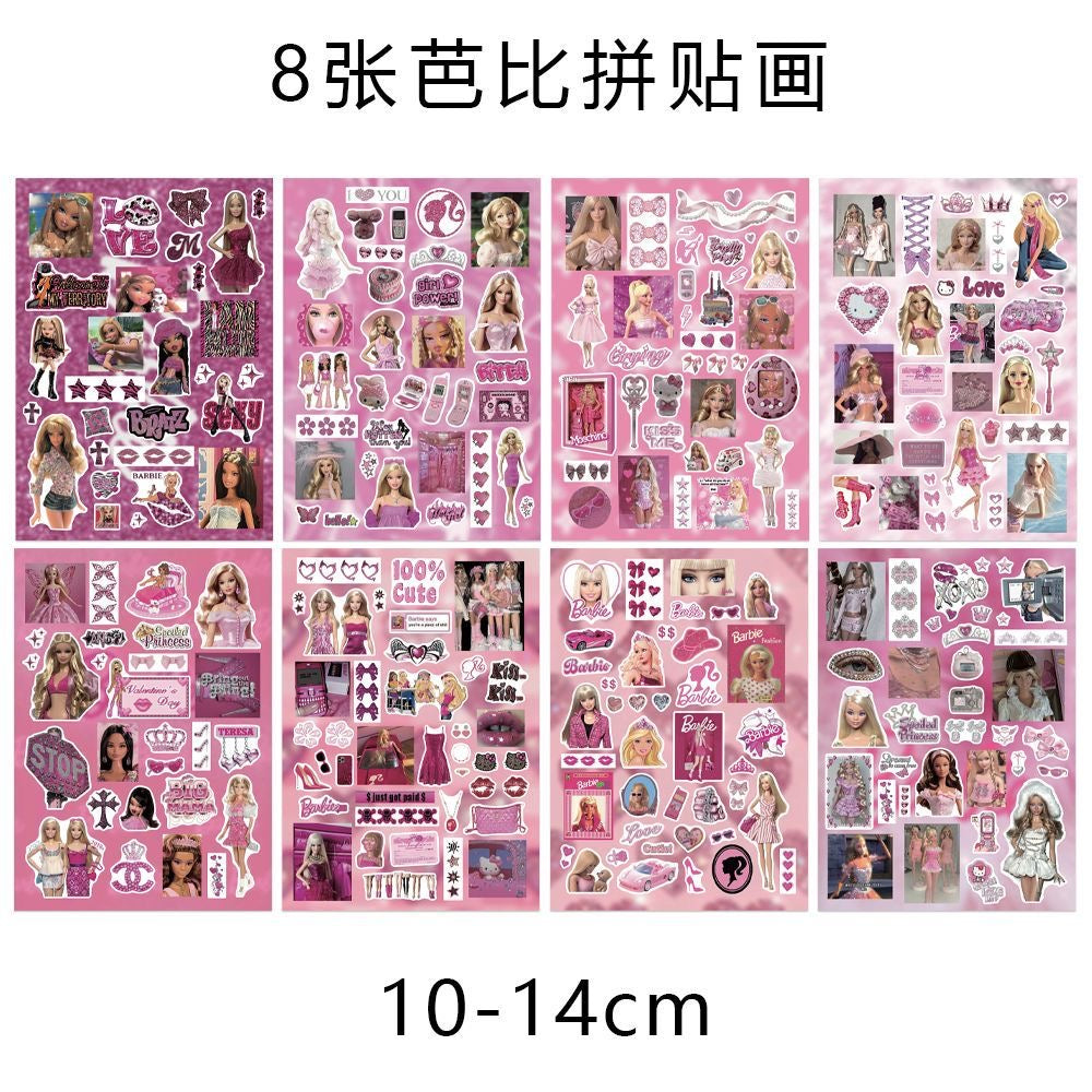 8 Sheets Barbie Stickers