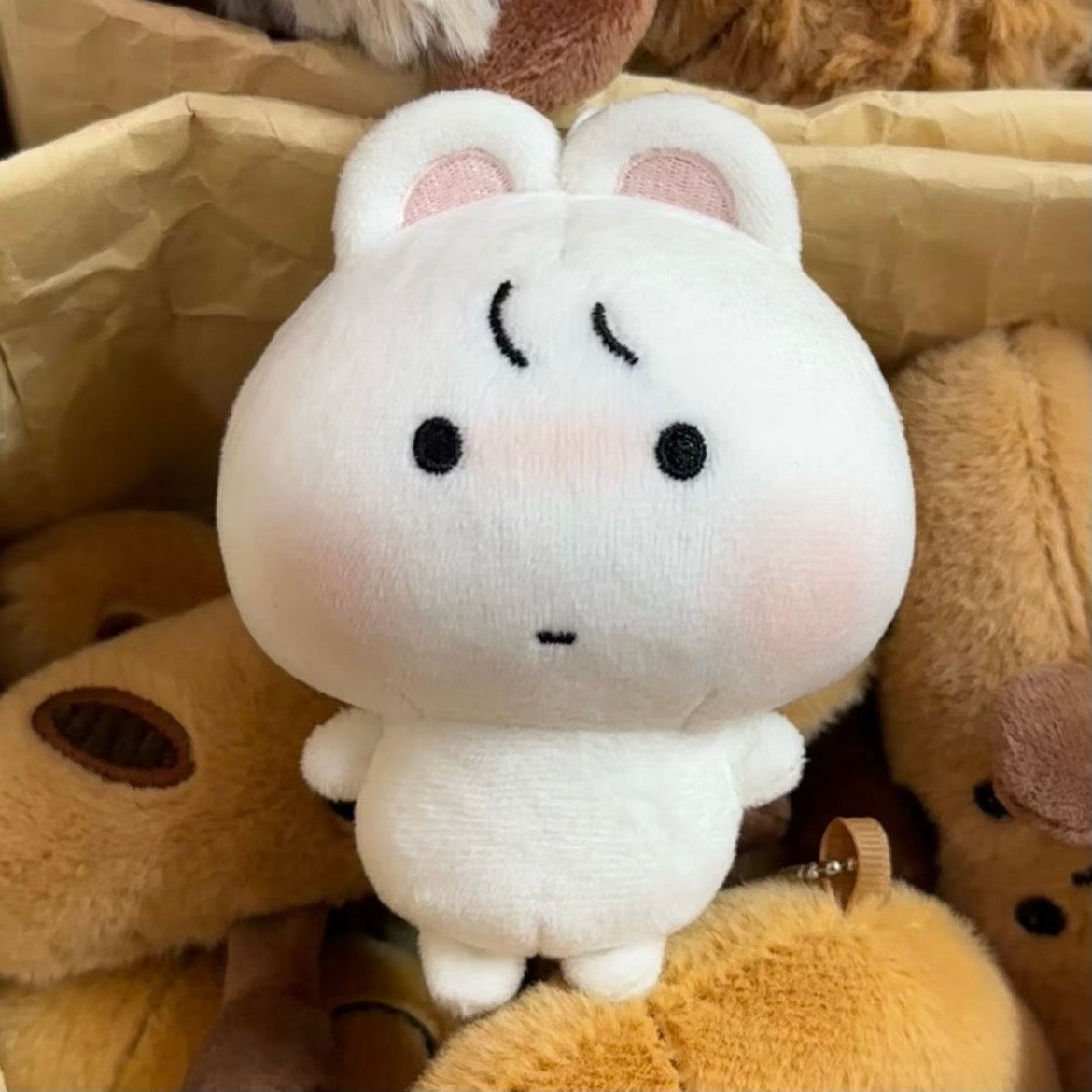 【Pre-Order】Glasses Bunny Plush Keychain Pendant