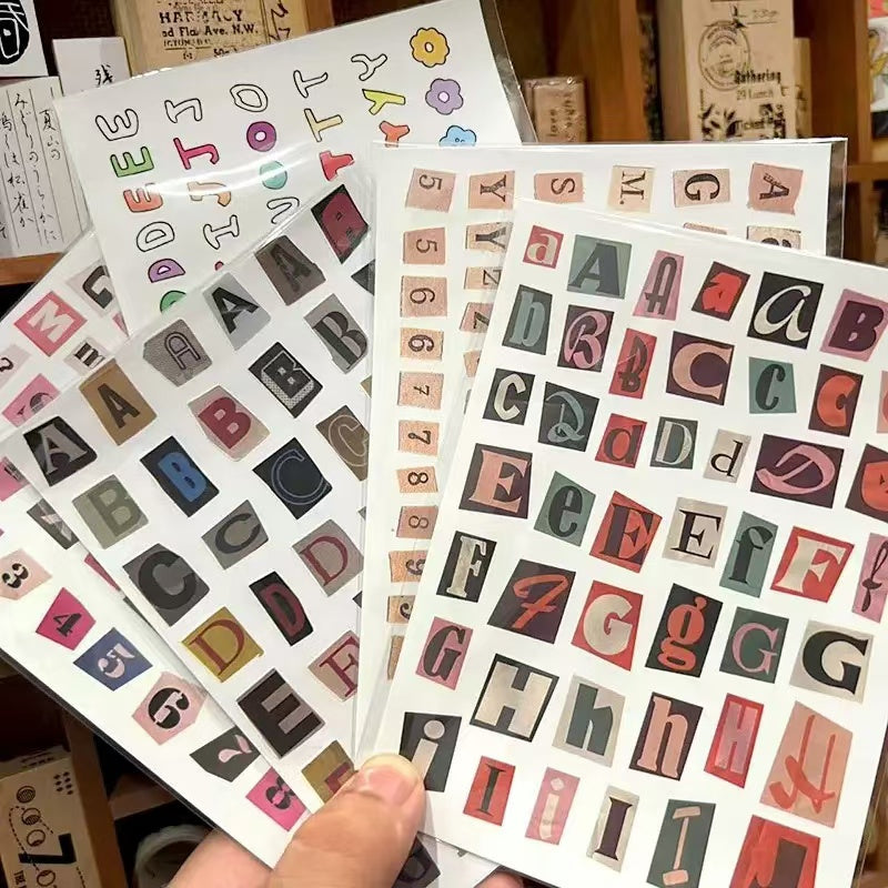 English Alphanumeric Symbol Deco Stickers