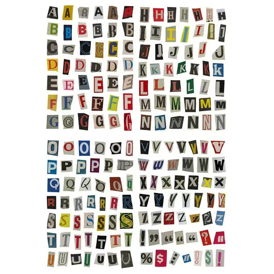 English Alphanumeric Symbol Deco Stickers