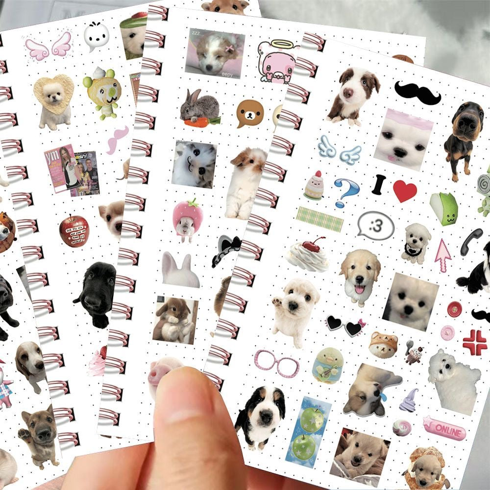 8 Sheets Of Cute Pet Close-up Stickers For Diary