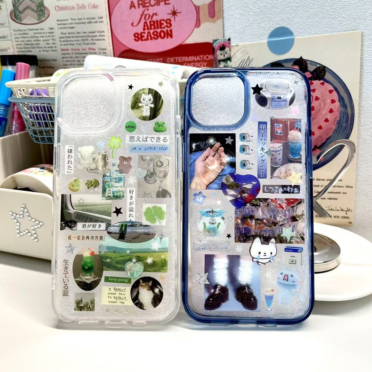 Fantastic Blue Dream Green Soda Handmade Sticker Phone Case Samsung Case