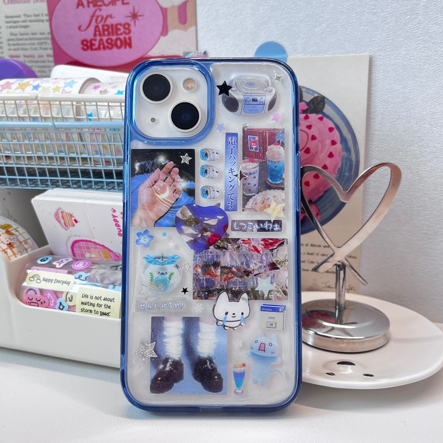 Fantastic Blue Dream Green Soda Handmade Sticker Phone Case Samsung Case
