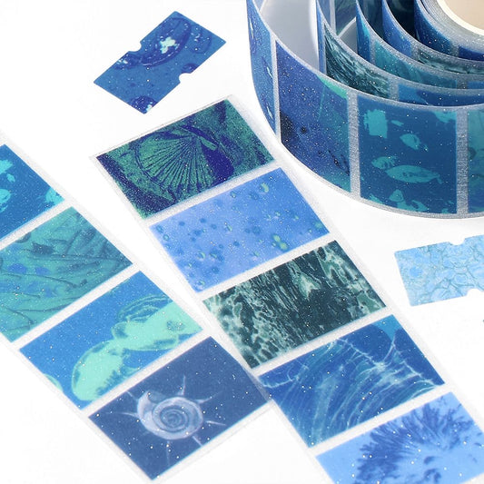 Ocean Fireworks Flash And PET Dream Core Landscape Sticker Roll
