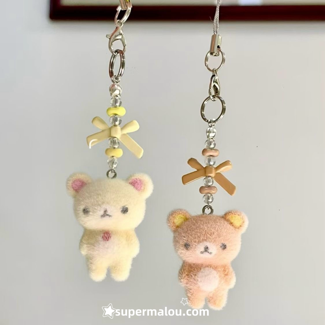 Flocking Cute Rilakkuma phone chain