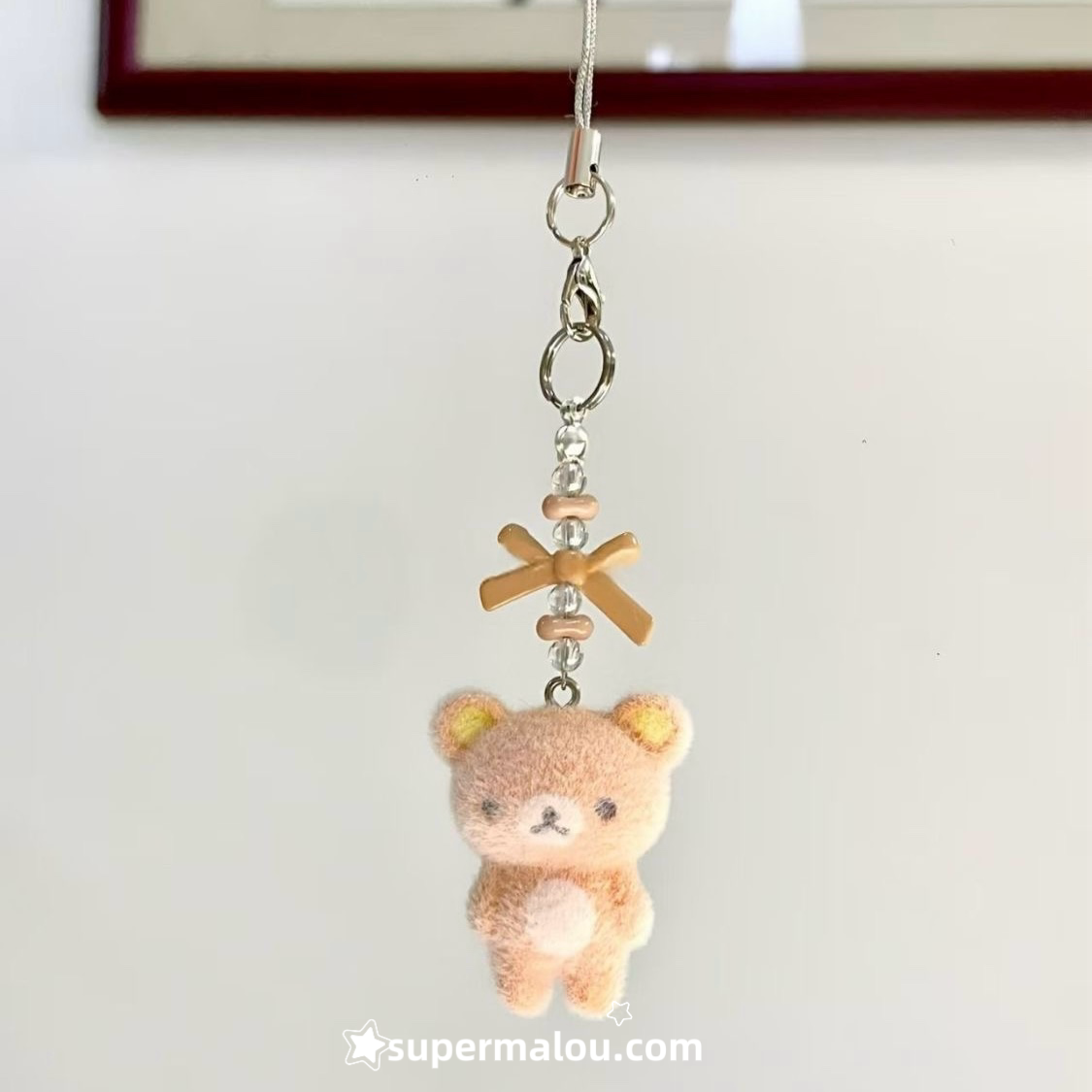 Flocking Cute Rilakkuma phone chain