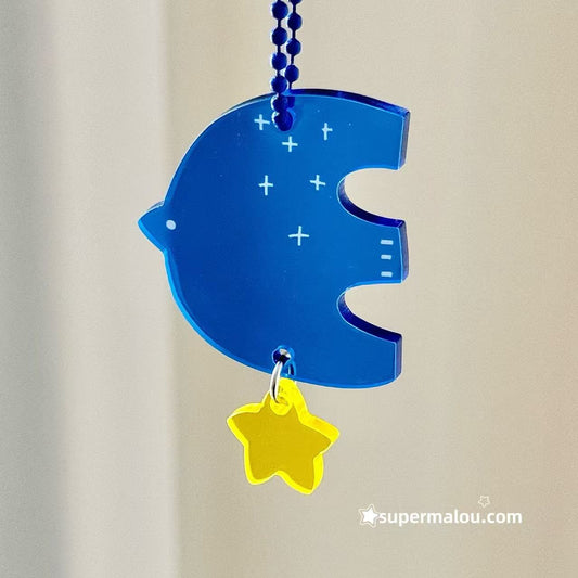 Flying Bird and Star Acrylic Pendant Keychain